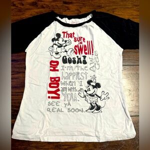 Vintage Disney Mickey Mouse Shirt Girls Size Medium White/Black